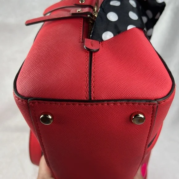 Kate Spade Red Satchel with Polka Dot Bow - Picture 5 of 10